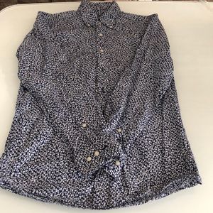 Uniqlo Blue Flower Print Shirt